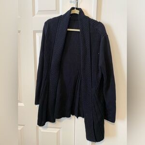 Vicki Wayne Open Front Black Cardigan, Small